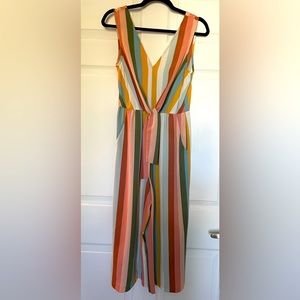 As U Wish Vertical Striped Jumpsuit - M